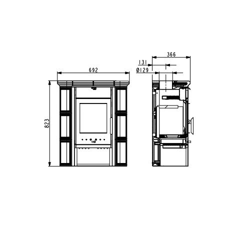 Haas+Sohn Tirol Kaminofen 6 kW – Keramik Grün/Perlschwarz – Bild 3
