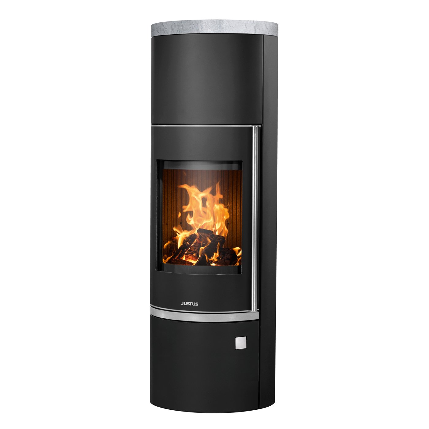 JUSTUS Faro W+ 2.0 Kaminofen 7 kW – Speckstein/Schwarz